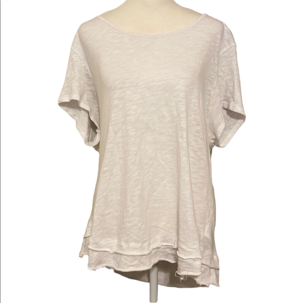 ARTISAN NY Frayed raw edge crew neck T-shirt